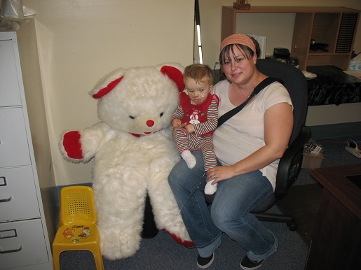 A mother, her son and the Christmas Teddy Bear